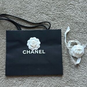Chanel gift bag with ribbon only (one black and one white bag)